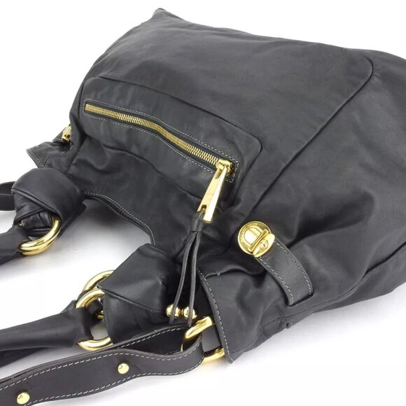 MARC JACOBS 2WAY shoulder bag ZIP pocket gray grayish leather used C3890 - Picture 4 of 9